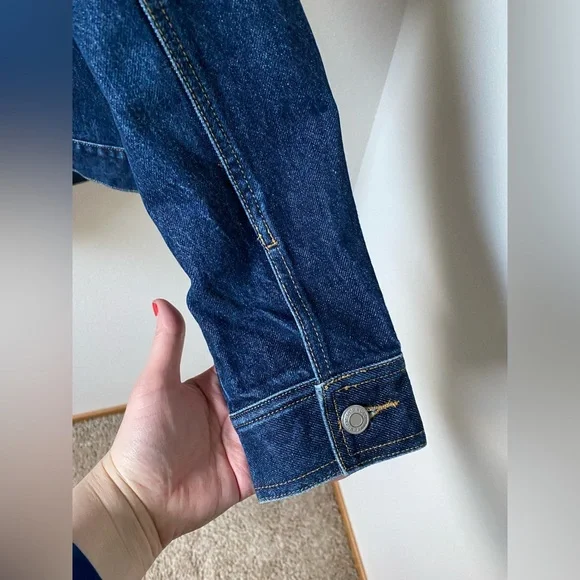 VTG EUC Y2K Old Navy Blue Jeans Dark Wash Denim Jacket (Size:M) - Picture 7 of 10